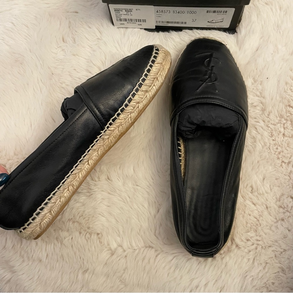 Saint Laurent YSL Leather Espadrille Flats size 37